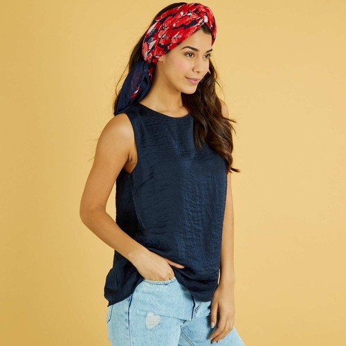Kiabi Blusa Donna Effetto Raso Scollatura Rotonda Stmapa All Over Senza Maniche - Imagen 21 de 58