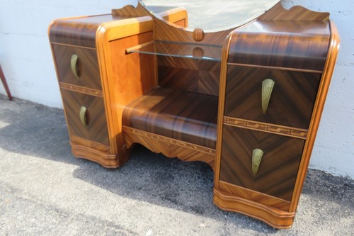 1920s Art Deco Waterfall Inlay design Vanity Makeup Table 5910 - Picture 20 of 24