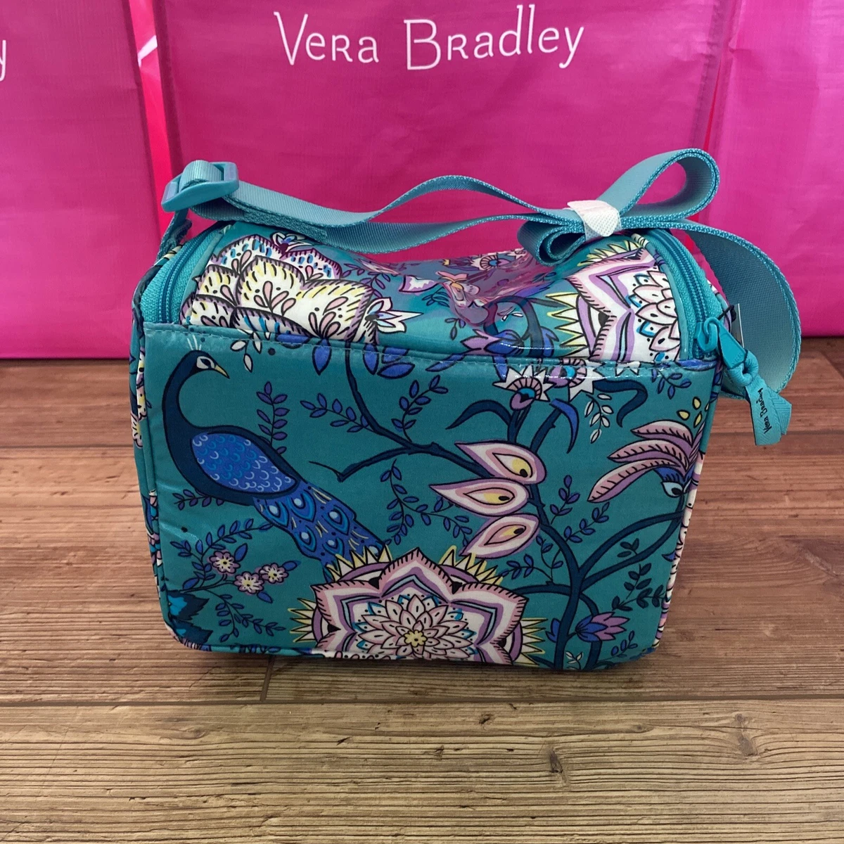Vera Bradley PEACOCK GARDEN Stay Cooler Lunch Bag Camera Bag