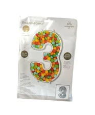 Extra Large 31” x 52” Anagram Foil Balloon Formz Number 3 NEW Sealed