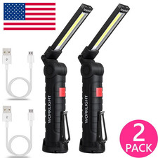 COB LED Work Light USB Rechargeable Magnetic Flashlight Hand Lamp Inspection US