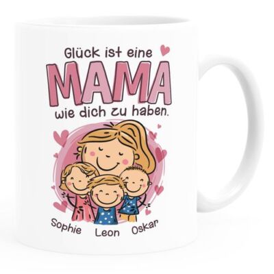 Kaffee-Tasse Glück ist eine Mama Oma wie dich zu haben mit Namen und Figuren