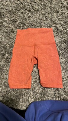 Lululemon Shorts Women Size 4 Align Biker Shorts Orange Geometric