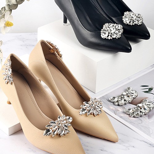 Shoes Buckles Bridal Shoes Decorations Crystal Bowknot Charms Jewelry 1Pc DIY - Picture 1 of 21