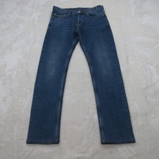 Sandro Jeans Mens 29X28.5 Blue Slim Fit Paris Mid Wash Deni Fly Button Cotton