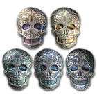 2 oz. 999 Fine Silver toned Skull - Day of the Dead - Cross - 3-D-New - IN STOCK