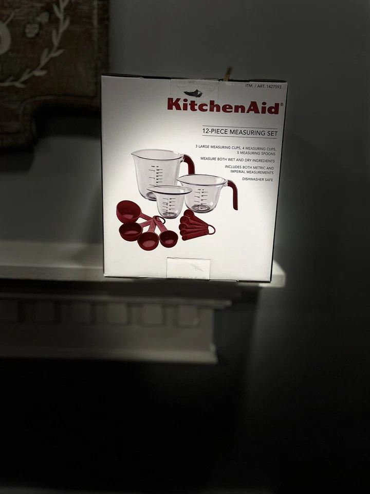 🔥Kitchen Aid мерные чашки ложки 12 шт набор красный и прозрачный новый🔥 - Изображение 2 из 3