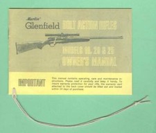 Marlin Model Glenfield 10 20 25 Owners Manual Reproduction