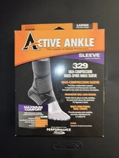Active Ankle 329 Multi-Support Ankle Brace Support High Compression Black Large 