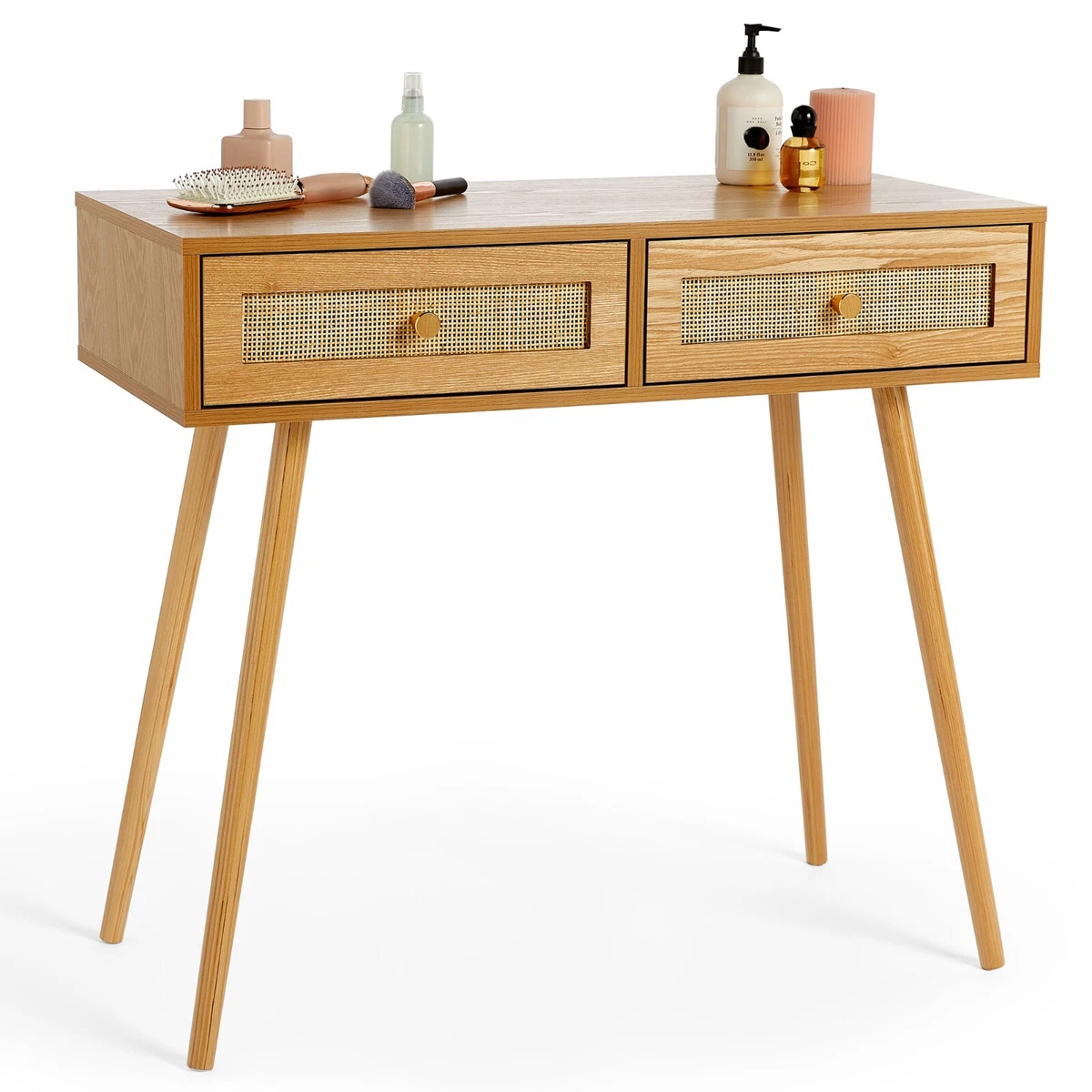 Rattan vanity desk deals