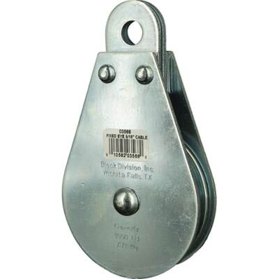 Block Division 1, 550 Lbs. Load Limit, Rigid Eye Block Single Sheave, 3-1/2'' ...