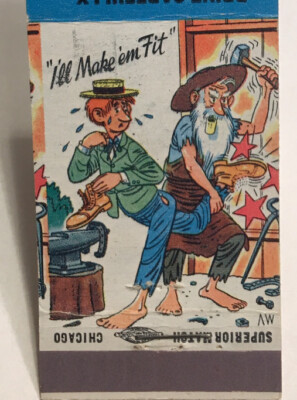 Old Hillbilly Matchbook Cover Vern s Standard Service Lincoln, Nebraska NR! d425