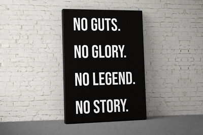Motivational Canvas Art - No Guts No Glory Gym Decor