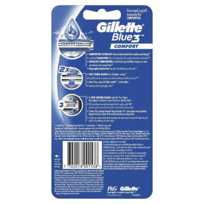 4pcs Gillette Blue 3 Comfort With Comfortgel Up to 40x Shaves | eBay