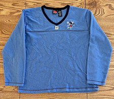 Mickey Unlimited VTG Womens Fleece Mickey Mouse Blue Pullover Embroidered XL