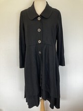 Betty Jackson Studio Black Wool Blend Lightweight Coat Size 14