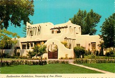 Postcard President's Residence at University of New Mexico in Albuquerque, NM
