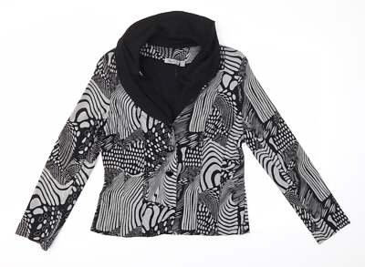 Oscar B Damen grau V-Ausschnitt Viskosemischung Cardigan Größe 10