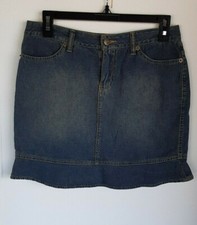 Route 66 Denim Mini Skirt EUC Size 4 Waist 29" Length 16" Two Pockets A625