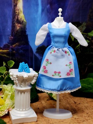 belle beauty and the beast blue dress Princess Belle Sexy Womens Halloween Costume Peasant Beauty Costume Set Disney