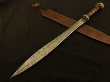 ROMAN GLADIUS HISTORICAL CUSTOM MADE DAMASCUS STEEL BLADE, DAGGER WARIOR SWORD