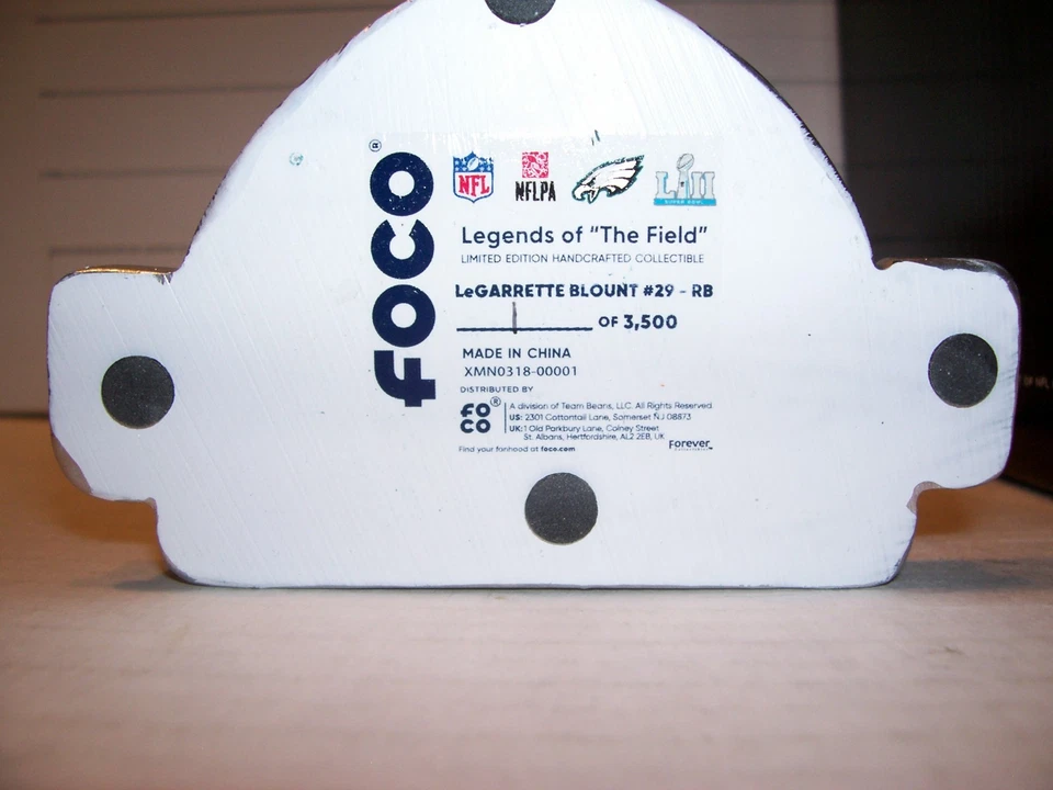 Legarrette Blount Phila 2018. EAGLES SUPER BOWL 52 CHAMPIONS BOBBLEHEAD #1/3500 Foto 2 de 4