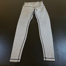 Lululemon Turn Around Tight Yoga Pants Herringbone Black White Womens 4 24x29"