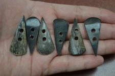 6 PCS BUFFALO HORN TOGGLE SEWING 2 HOLE BUTTONS CRAFT 1 1/2" #T-2295