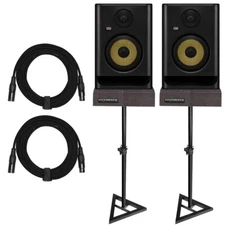 KRK Rokit 5 G5 RP5G5 5" Powered Studio Reference Monitor Speakers Pair w Stands