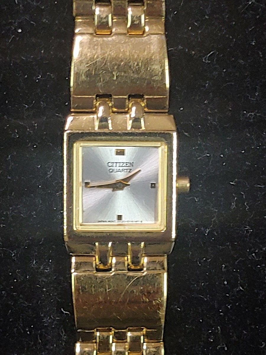 vintage gold citizen quartz women's japan made wrist watch