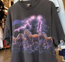 REPRINT Vintage Horses Graphic T-Shirt Unisex Short Sleeve Cotton Shirt S-5XL