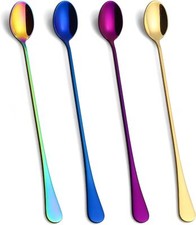 9.5-Inch Long Tea Spoons, Ice Tea Spoons, Ice Cream Spoons, Stainless Steel Long