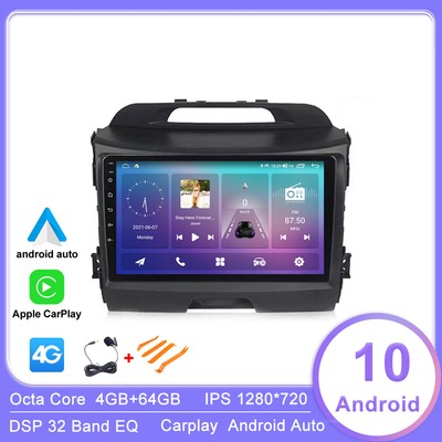 10.1''4+64 Android 10 Car Stereo Radio for Kia RIO 3 2010-2018 GPS DSP CARPLAY BT