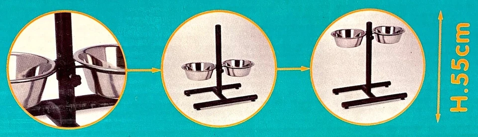 Futternapf Fressnapf höhenverstellbar Futterstation 2 x 1800ml Napf Hund Katze - Bild 3 von 4