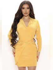 Makes Sense Mini Dress- Mustard
