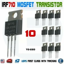10pcs IRF710 N-Channel Power MOSFET Transistor, 2A 400V IR N-Channel TO-220 USA