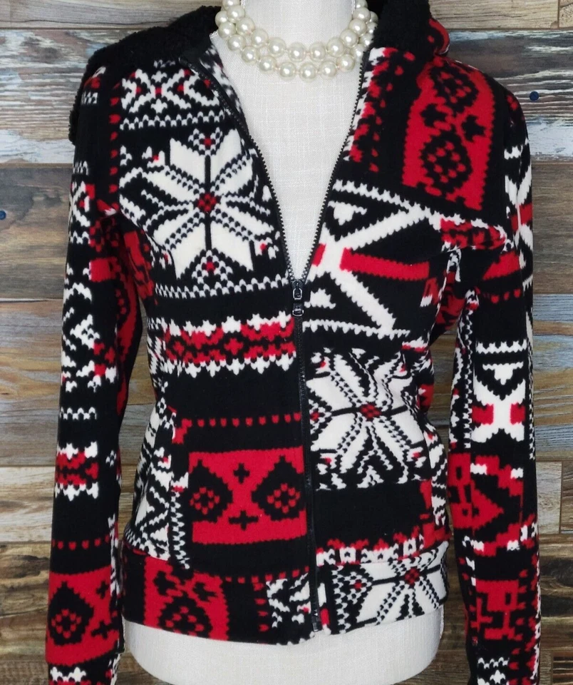 Ralph Lauren Polar Multicolor Vacaciones Cárdigan Suéter con Capucha Talla XS Foto 2 de 4