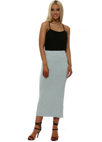 BNWT Womens A Postcard From Brighton Sea Foam Melange Jersey Midi Skirt Size 1 - 第 2/4 張圖片