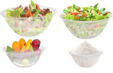 Clear Round Plastic Salad Serving & Dough Batter Mixing Heavy Duty Kitchen Bowl