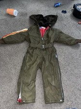Vintage 1960s Snow Suit full zip Hooded Childrens Size 4 Made In USA EUC