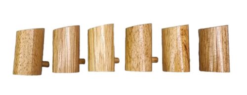 LOT 6 Pcs Natural Wooden Wall Mounted Hooks Coat Wall Hangers For Hanging