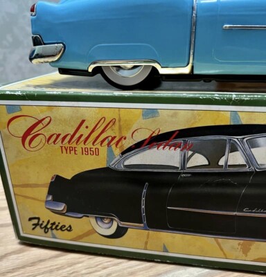 Fifties 50's Cadillac SEDAN BLUE Type 1950 Tin Toy Car W/ BOX