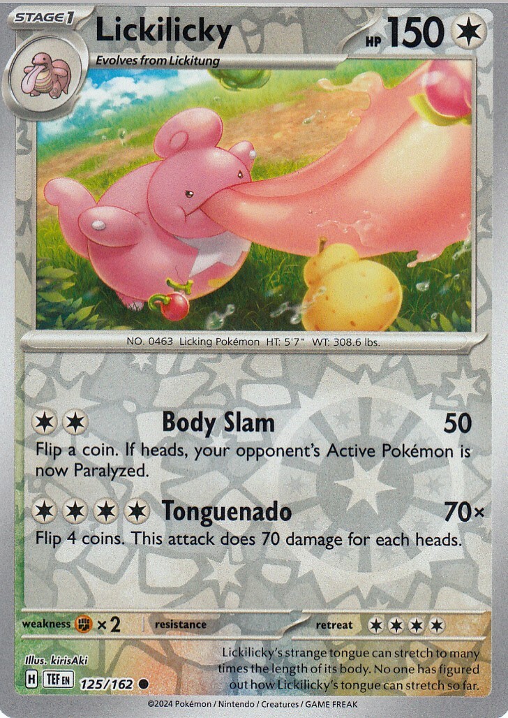 Lickilicky Reverse Holo - 125/162 - Temporal Forces Pokemon 2024