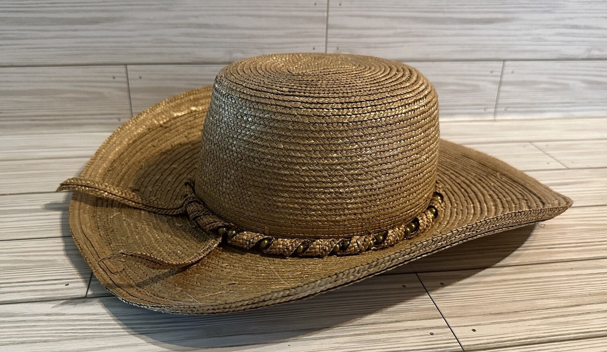 1980s Vintage Frank Olive For Neiman Marcus Straw Hat With  display picture 3