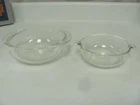 Lot of 2 Vintage Pyrex Baking Clear Round Casserole Dishes - #22 & #18