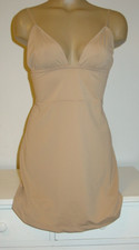 Love and Lemons Skivvies Beige Nude Slip Chemise Open Back Light Shapewear-S-NEW