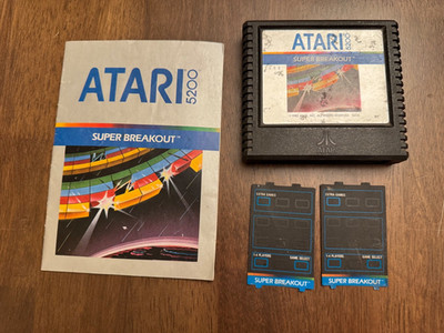ATARI 5200 SUPER BREAKOUT with Overlays and Manual