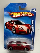 2010 Hot Wheels Walmart Exclusive Bugatti Veyron #160 Satin Red W/Protecto