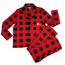 Jammies For Your Family Men's Plaid Collared Red Christmas Pajama Set Size L