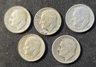 5 Silver Dimes.  Dated 1964 Or Older. The Coins Here Are What You Will Receive